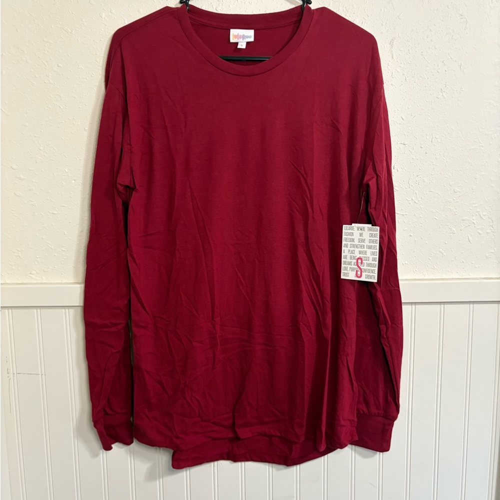 LuLaRoe Deep Red Top Size Small NWT